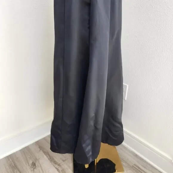 Morilee by Madeline Gardner Black Satin Mermaid Gown V Neck Maxi Dress M - Picture 10 of 14